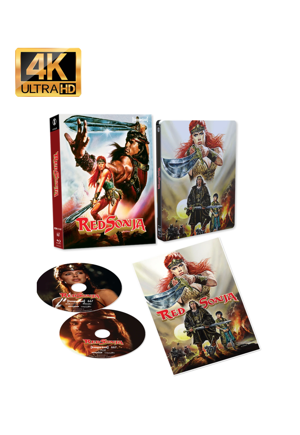 Red Sonja (1985) - 4K UHD + Blu-ray Limited Edition Steelbook in 3D Lenticular Hardcase + Poster
