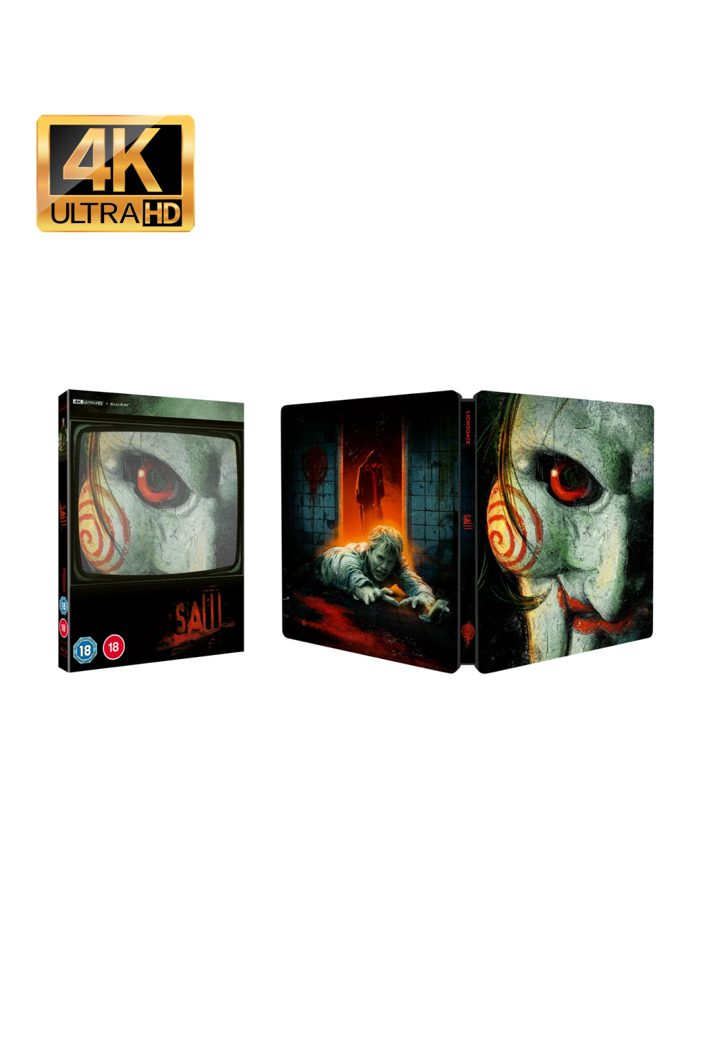Saw Limited Edition Steelbook 4K Ultra HD + Blu-Ray [Region Free]- UK Import