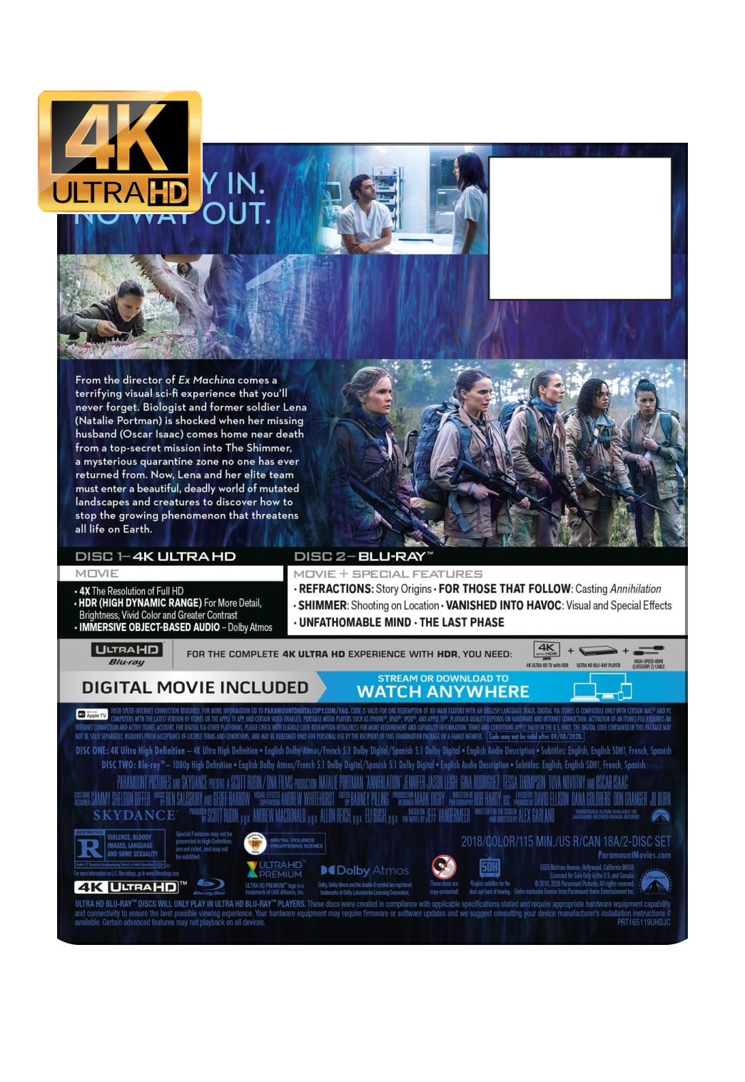 Annihilation (LE SteelBook - 4K + BD+ Digital)