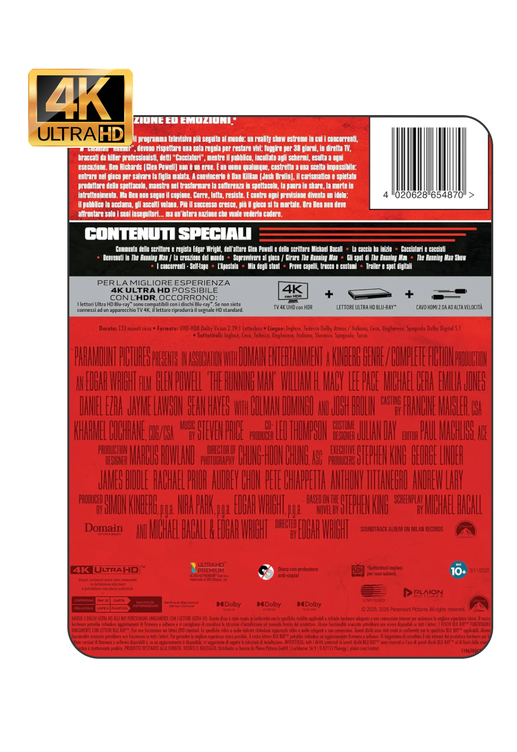 Running Man - 4K Ultra HD Steelbook