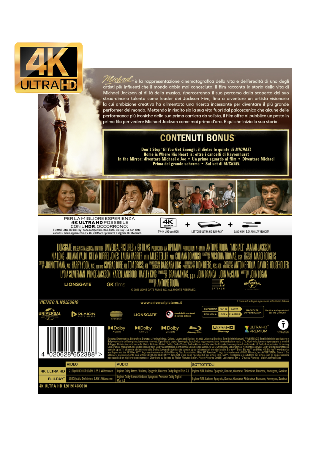 Michael Limited Edition 4K UHD Steelbook - Italy Import with Eng audio and subtitles