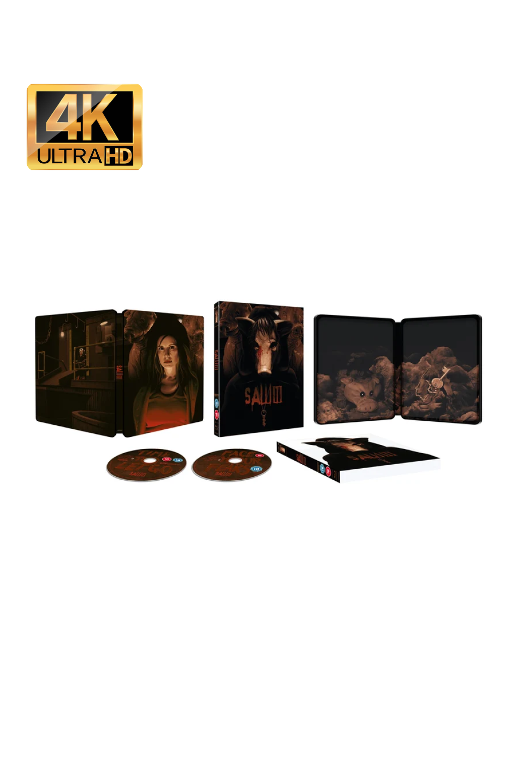 Saw III Limited Edition Steelbook 4K Ultra HD + Blu-Ray [Region Free] - UK Import