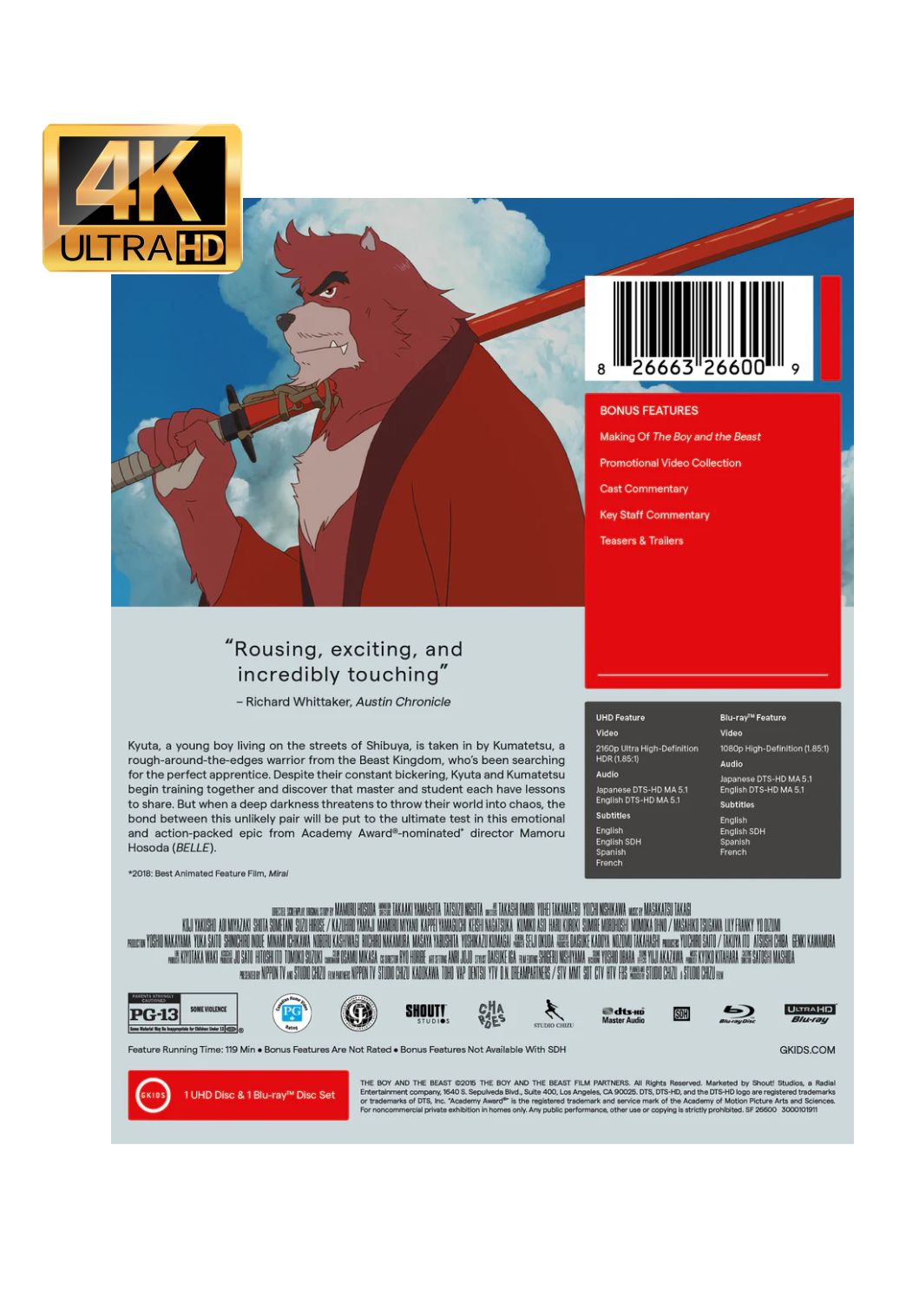 The Boy and the Beast - Limited Edition Steelbook (4K-UHD)
