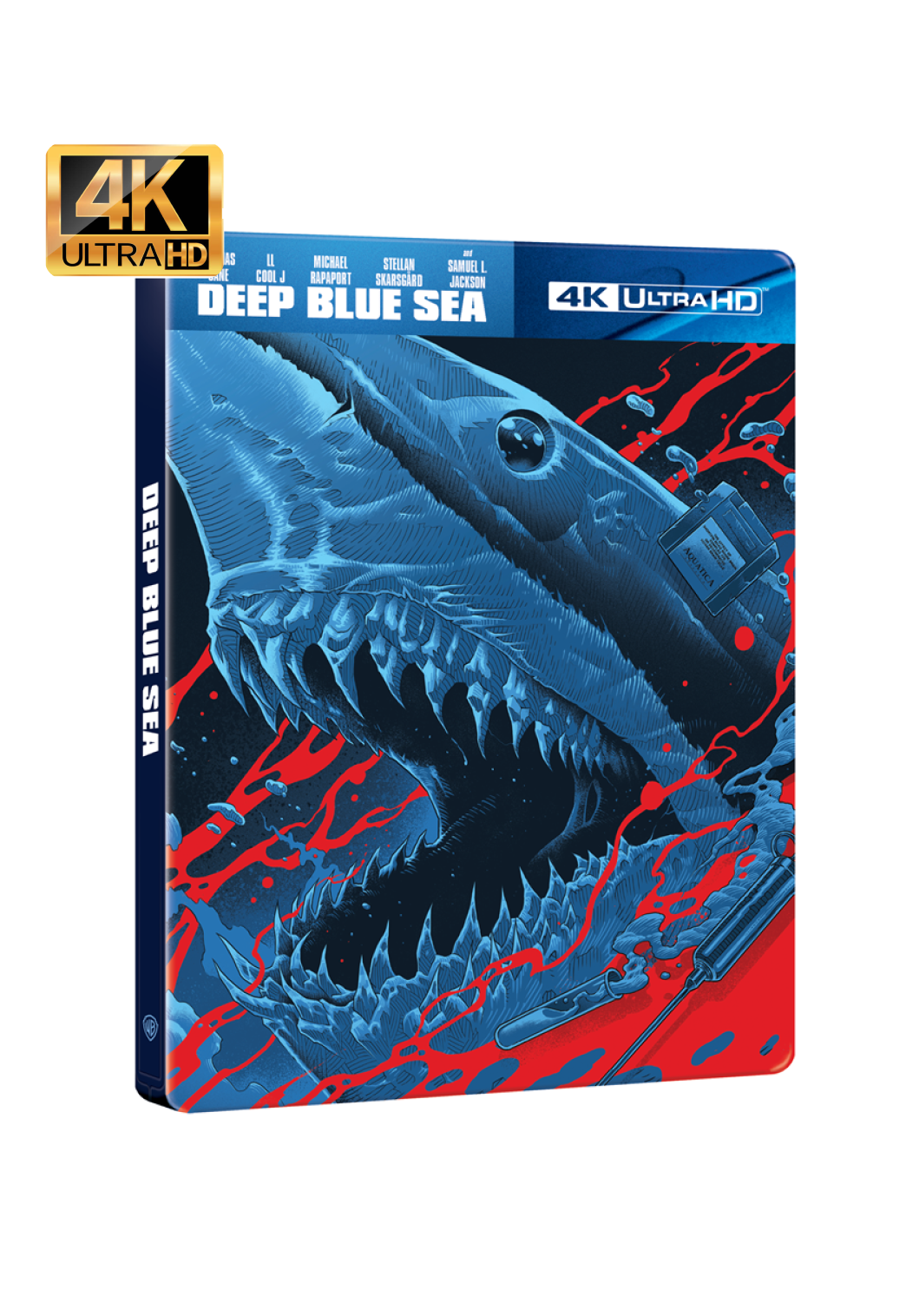 Deep Blue Sea (4K UHD + Reg B Blu-Ray) Steelbook - Italy Import with English/French audio