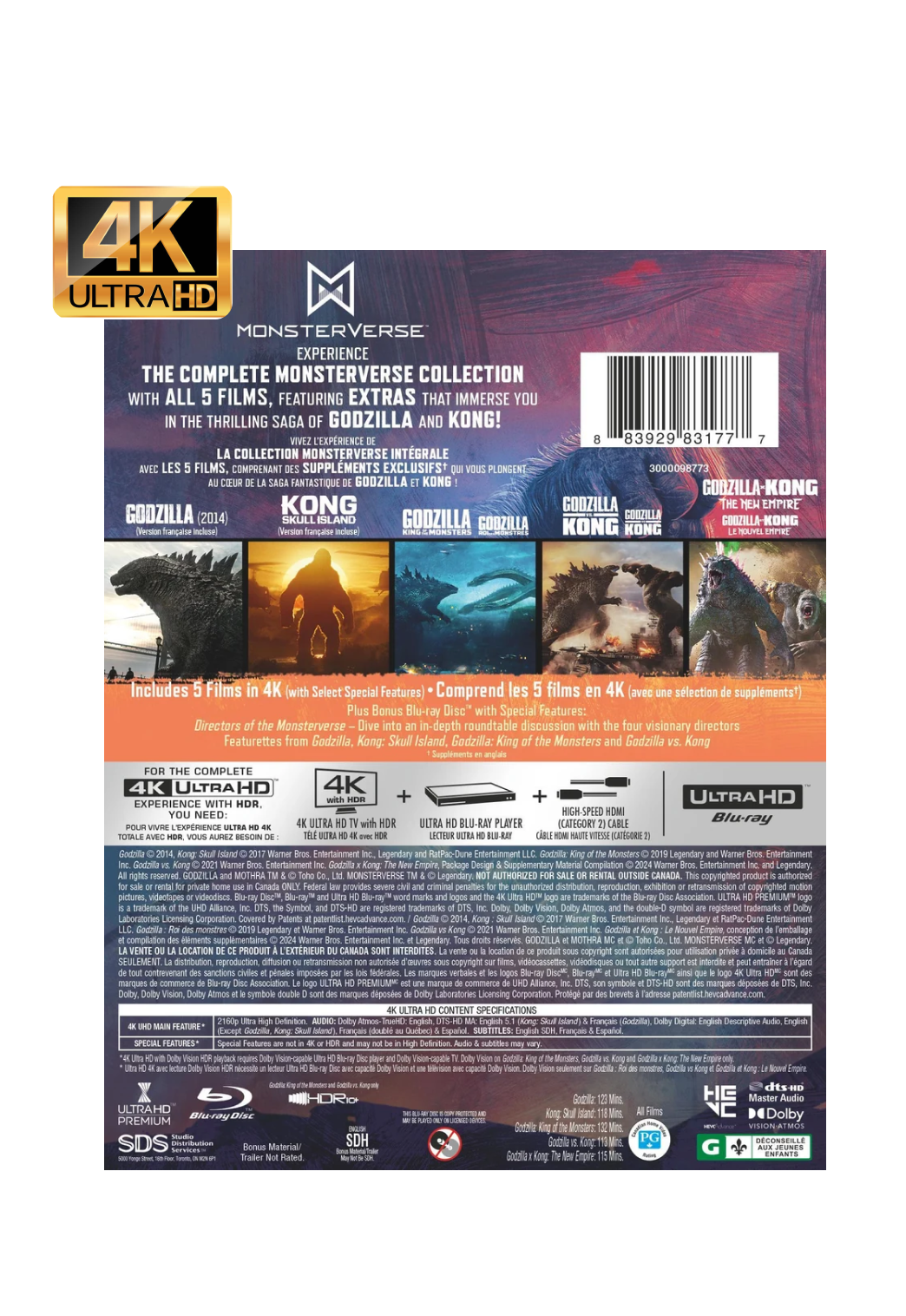 Godzilla/Kong MonsterVerse: 5-Film Collection (4K)