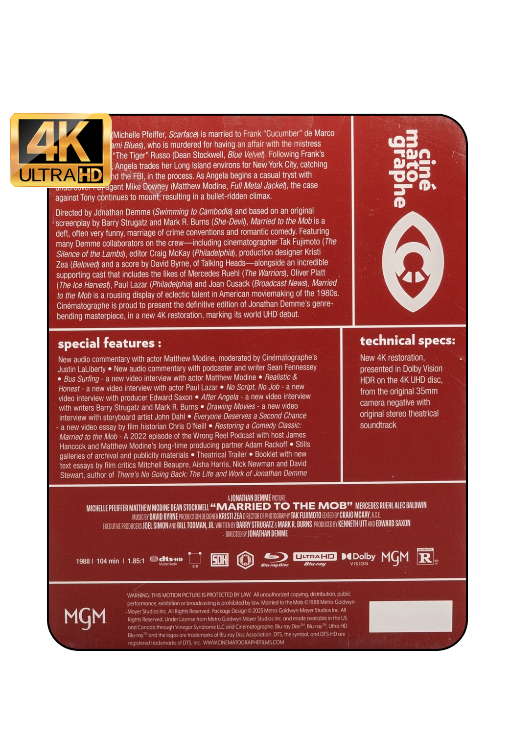 Married to the Mob - 4K Limited Edition Slipcase