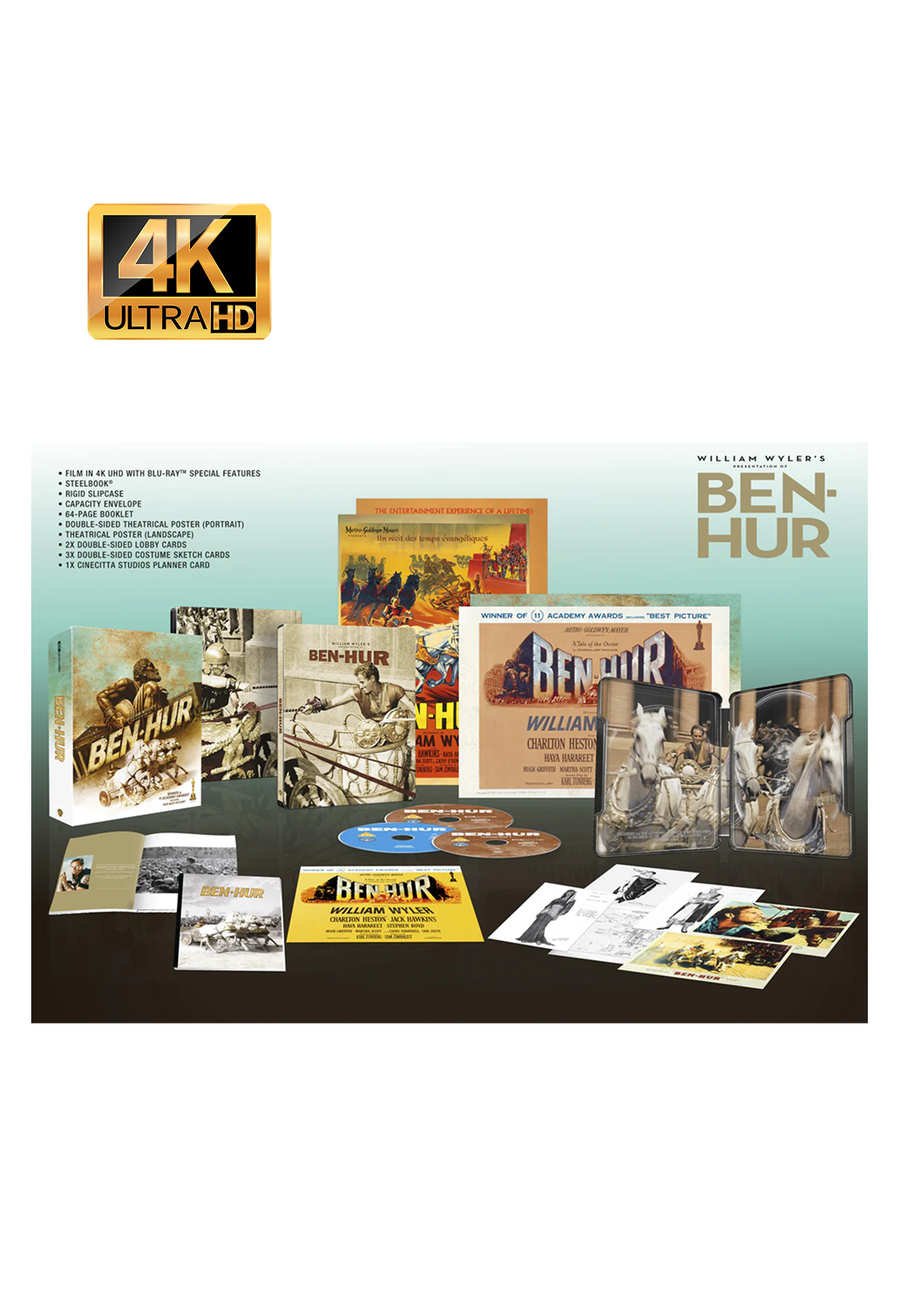 Ben Hur (1959) Limited Collectors Edition Steelbook 4K Ultra HD + Blu-Ray 4K UHD